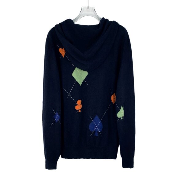 Hermes Deep blue playing card motif knitted sweater - Picture 2 of 6